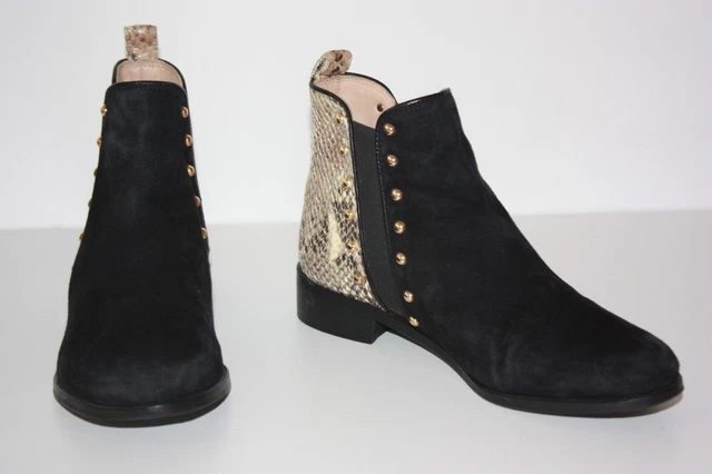 PABLO GERARD DAREL Boots Daim Clouté Motifs Serpent  T 37 TBE