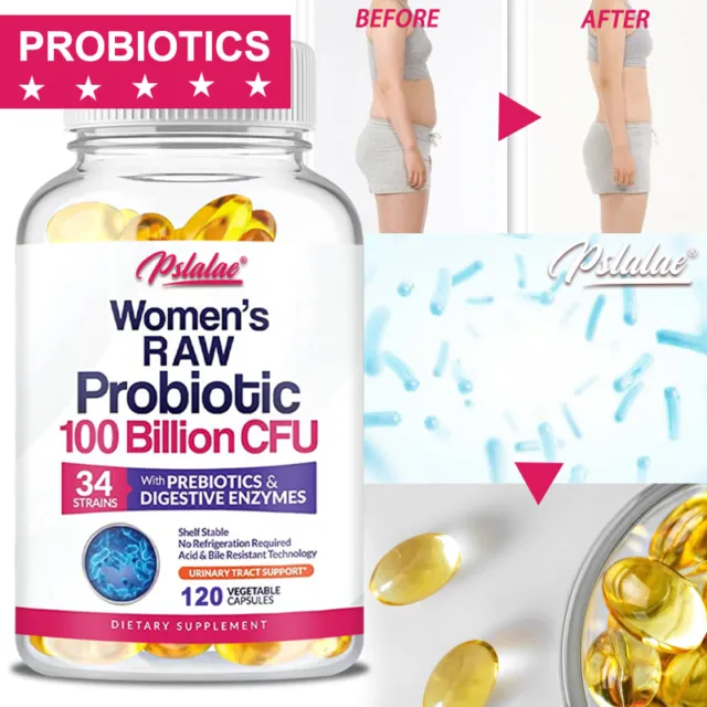 Women's RAW Probiotic 100 Billion CFU - Contains Prebiotics, Digestive Enzymes