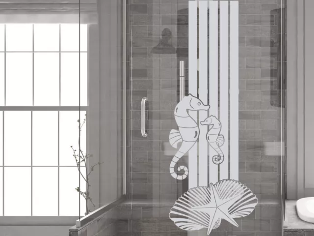 Sichtschutzfolie Blumen mit Streifen Fensterfolie Milchglas selbstklebend  für Bad Dusche Badfenster Blickdicht - Klebefolie Fenster Sichtschutz /