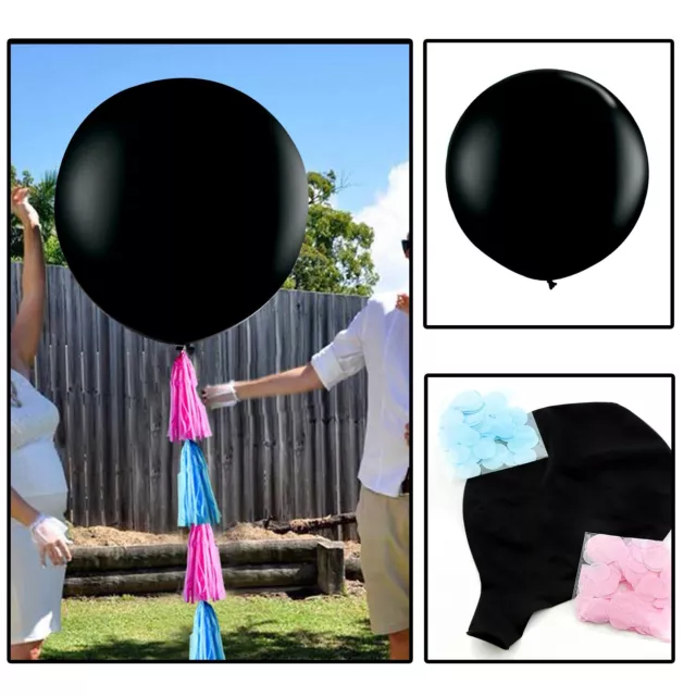 XL Gender Reveal Black 36" Balloon Baby Girl Pink & Baby Boy Blue Baby Shower