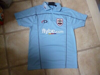 Vintage - Southampton FC boy's pale blue Flybe away shirt - size LB (11/12)