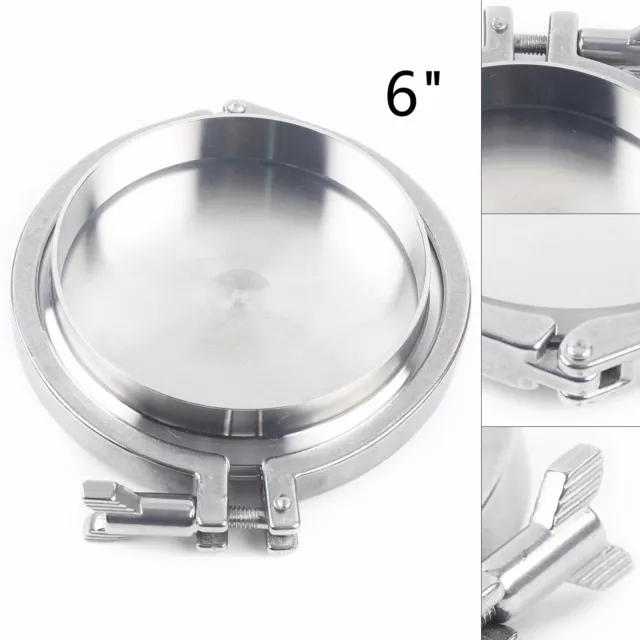 6 inch 304 Stainless Steel Sanitary End Cap + Weld Ferrule + Tri Clamp + Gasket