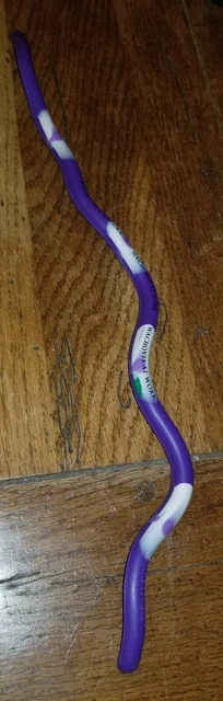 Vintage Wachovia At Work Bank Promo Bendable Worm Snake Purple White Toy Novelty