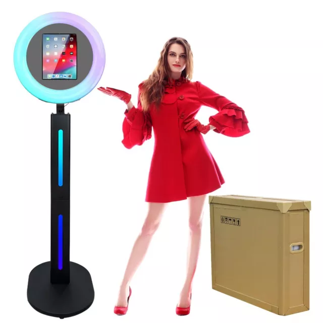 Portable iPad Photo Booth Selfie Stand Photobooth Kiosk Station W/Remote Control