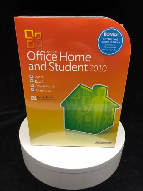 Brand New Microsoft Office Home & Student (2010) (3 PC) Retail Box - 79G-02144