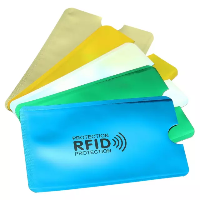 RFID Blocking Colorful Credit Card Sleeves Protector NFC Holder 5 Colors 10Pcs