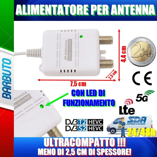 MINI ALIMENTATORE TV PER AMPLIFICATORE ANTENNA TERRESTRE 12V 1 USCITA