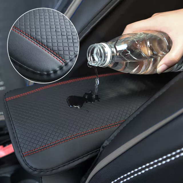 Car Armrest Box Pad Center Console Protector Cover Accessories Black&Red