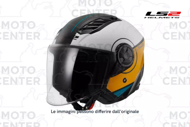 Casque Jet LS2 OF616 Airflow II Cover Blanc Noir Marron Taille M ( 57-58 CM