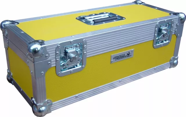 7" Single 300 Swan Flight Case Vinyl Record Box (Yellow Rigid PVC)