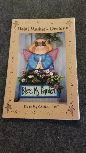 "BLESS MY GARDEN ANGEL" de Heidi Markish Designs 33"" Patrón de madera Tole Pintura UC