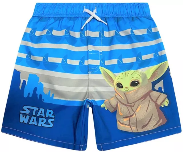 MANDALORIAN BABY YODA UPF50+ Bathing Suit Swim Trunks Boys Size 4, 5-6 or 7  $25