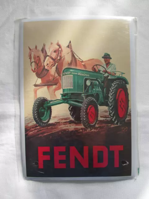 Blechschild  Fendt Trecker als Postkarte   Neu und OVP  siehe Fotos