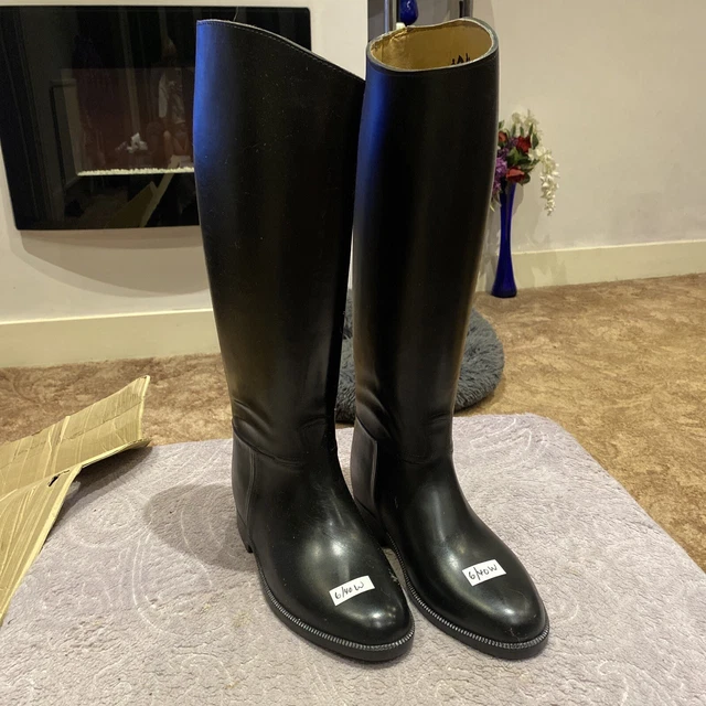 HARRY HALL BLACK Ladies Stylo Start Riding Boots Size 6/40 Uk Wide