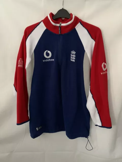 Admiral England Cricket 1/4 Zip Jacket Sweatshirt Blue Red Fleece 2005 Ashes L