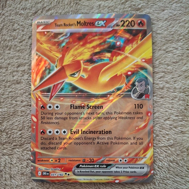 TEAM ROCKET'S MOLTRES ex Pokémon Destined Rivals 031/182 pack fresh £4. ...