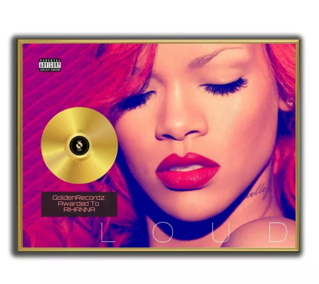 Rihanna Poster, LOUD GOLD/PLATINIUM CD, gerahmtes Poster HipHop Rap WallArt