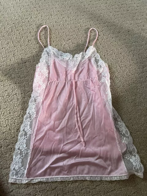 Vintage Made In USA Pink Cami Lingerie Size Small Bin 73