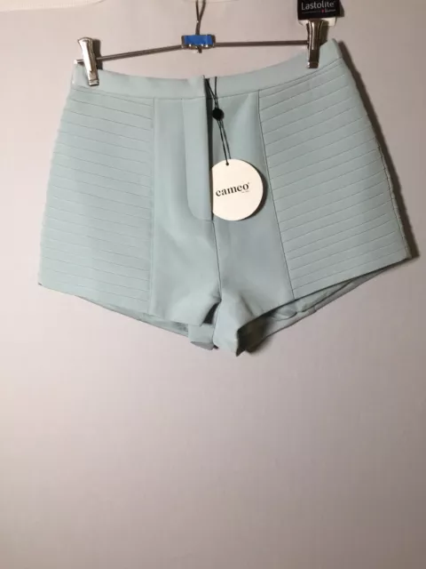 Cameo NEW WITH TAGS Womens Icy Blue Hot Pants Shorts Size L Aus 10 W28 Inch