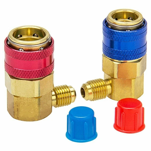 Adaptateur R134A CCLIFE - Coupleurs Rapides Haut Et Bas Pression Pour Climatisation Auto