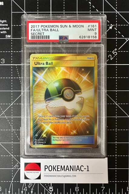 Pokemon - Sonne & Mond - Ultra Ball VOLLKUNST GOLDKARTE 161/149 - NEUWERTIG PSA 9
