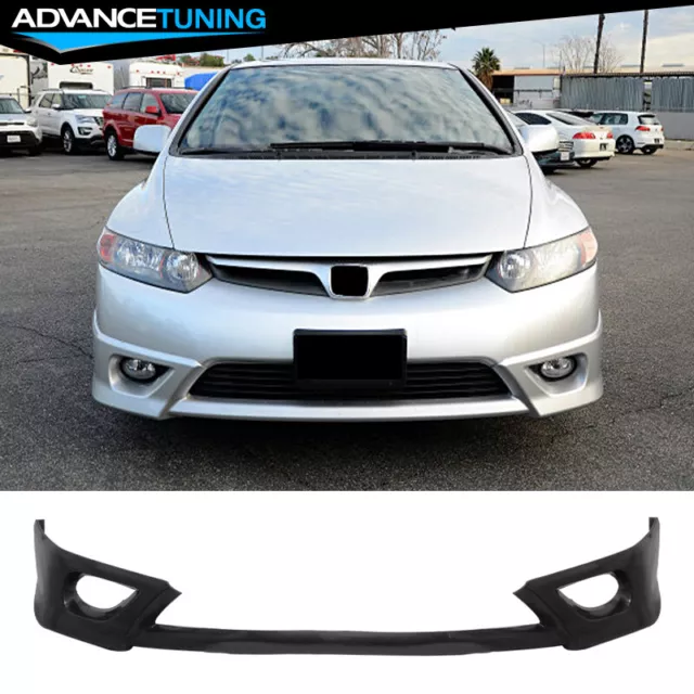 Fits 06-08 Honda Civic Coupe 2Dr HFP Style Unpainted Front Bumper Lip Spoiler PU