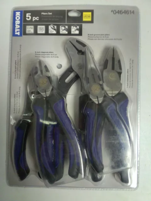 Kobalt 5pc pliers set plus 6" adjustable wrench