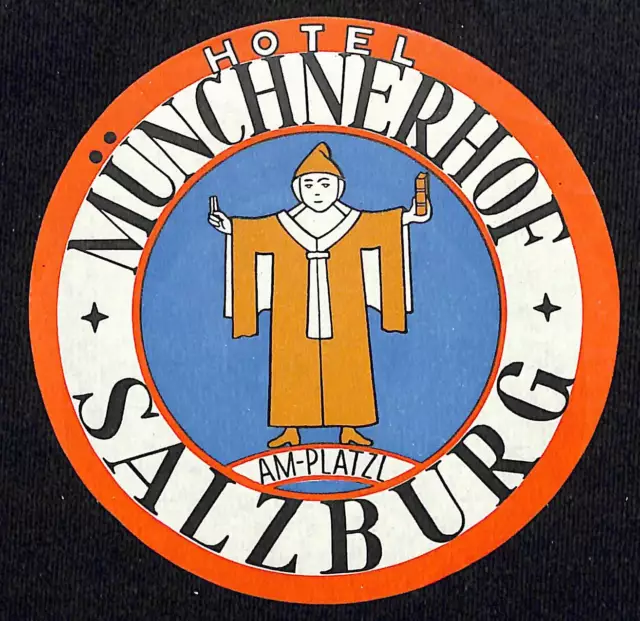 Hotel Munchnerhof Salzburg Luggage Label Vintage NOS VGC - Scarce
