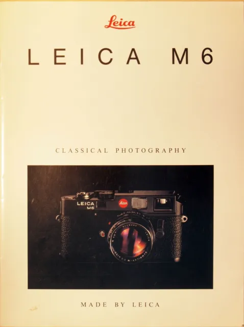 1985 LEITZ Catalog: Leica M6 rangefinder camera with selective exposure metering