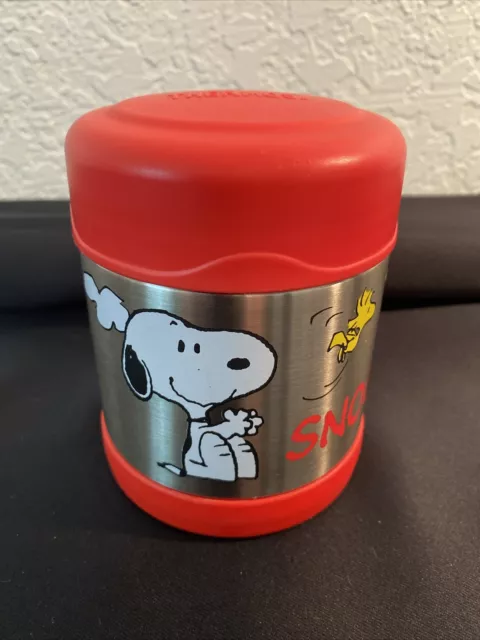 Peanuts Snoopy Stainless Steel Thermos Soup Container Insulated Red Food Storage