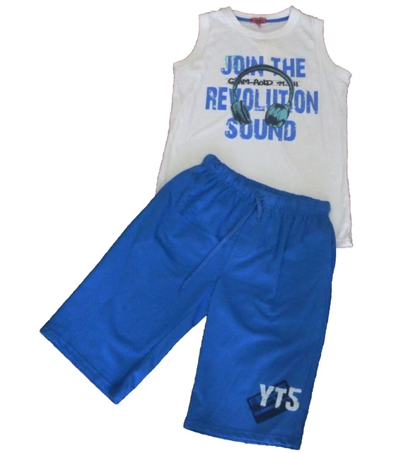Abiti, pantaloncini e t-shirt da ragazzo Yatsi, blu, 16 anni - 176