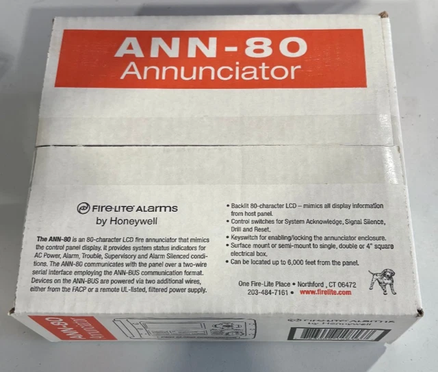 Honeywell Firelite Alarms ANN-80 Annunciator