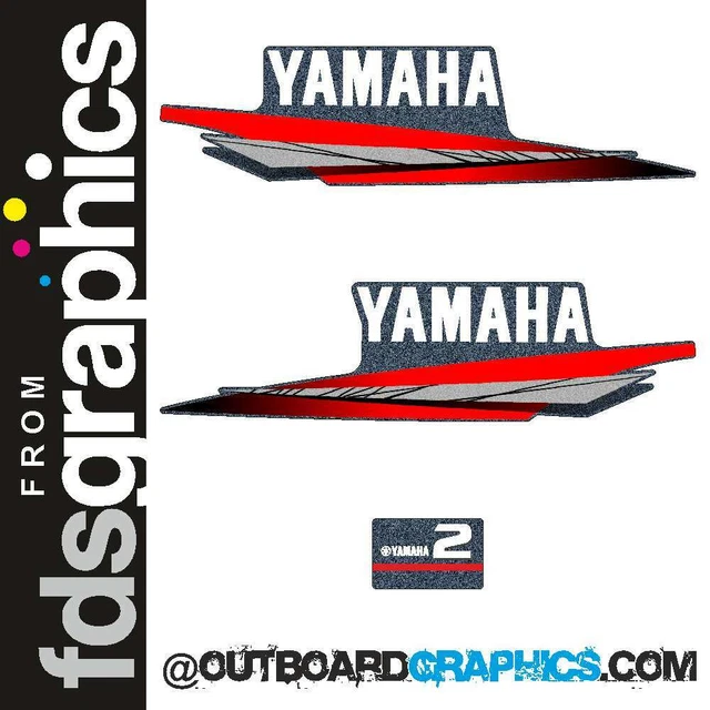 Yamaha 8hp 2-Stroke Outboard Engine Cowl Decals/Sticker Kit By OutboardGraphics.com