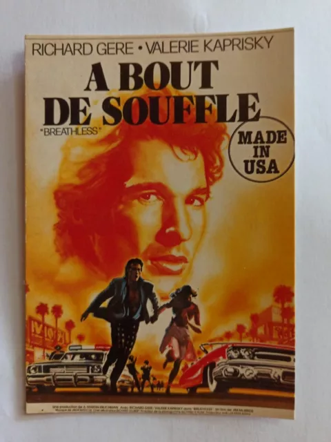 Carte postale cinéma film A bout de Souffle Richard Gere Breathless