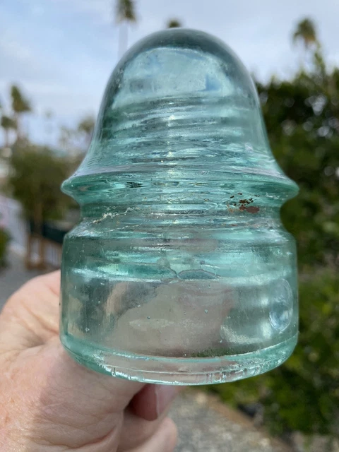 CD 134 AM INS.CO Signal style glass telephone/telegraph insulator￼ Rim Embossing