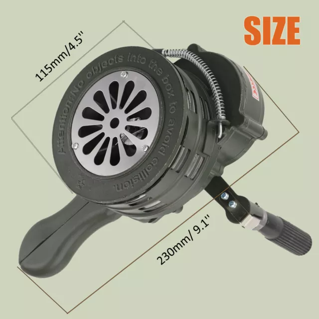 Hand Crank Siren Horn Manual Operated Metal Alarm Handheld Air Raid Siren 110db 3