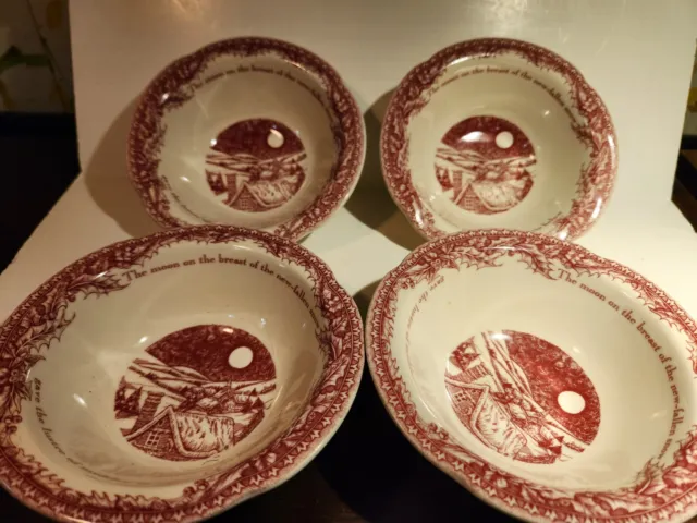 4 JOHNSON BROTHERS England TWAS THE NIGHT Before Christmas 6" Cereal Soup Bowls
