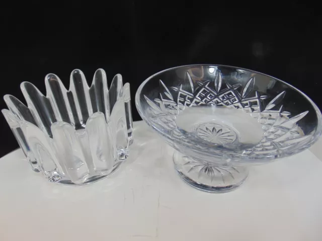 Orrefors Crystal Votive Candle Holder W/ Glass Fingers  & Waterford Candy Dish