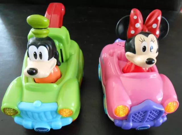 2 voitures VTECH tut tut bolides  DINGO et MINNIE Disney / en Francais