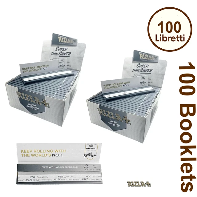 Cartine Rizla Natura King Size Slim Lunghe In Canapa Box 50 Libretti - Foto 6