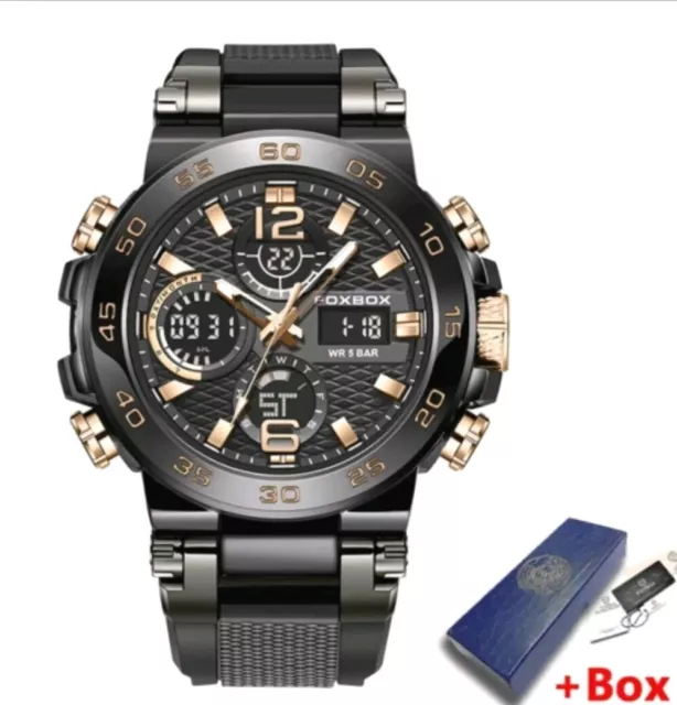 Herren Taucher Sport Armbanduhr Digital Analog Quarz LED Wasserdicht Luxus Uhren