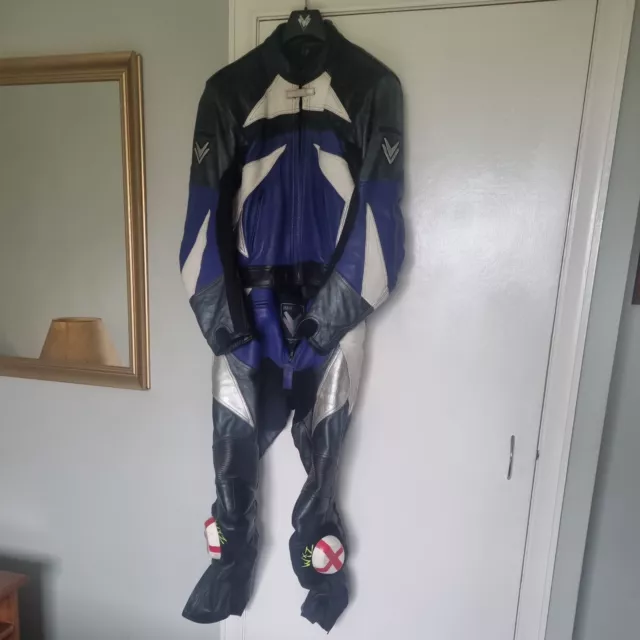 mens motorcycle leather suit 2 piece used