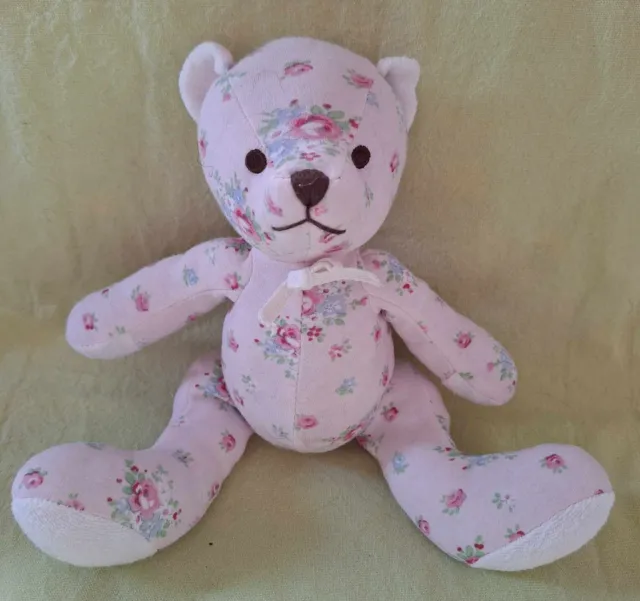 Cath Kids Teddy Bear Floral Pattern. BABY COMFORTER.SOFT CUDDLE TOY.(clean)30cm