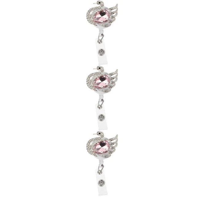 3 PCS Rhinestone Badge Reel Badge Holder Nurse Accessories Work Nurse Badge