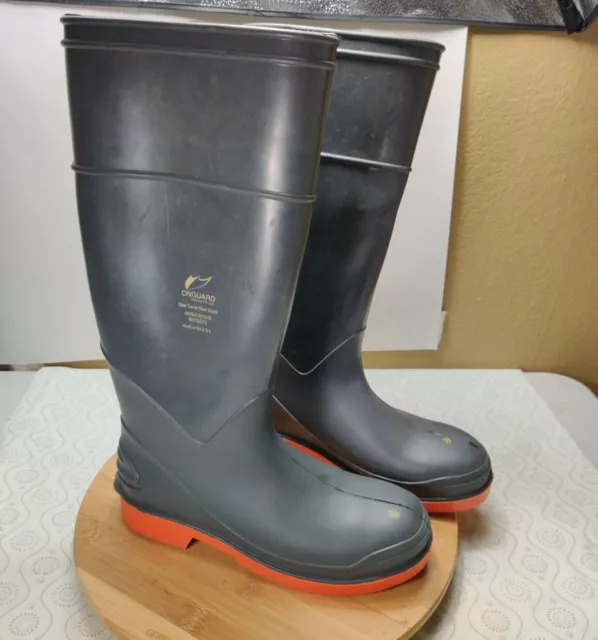 ONGUARD Rubber Boots Steel Toe W/ Steel Shank Women Size 5 USA PVC Polyblend