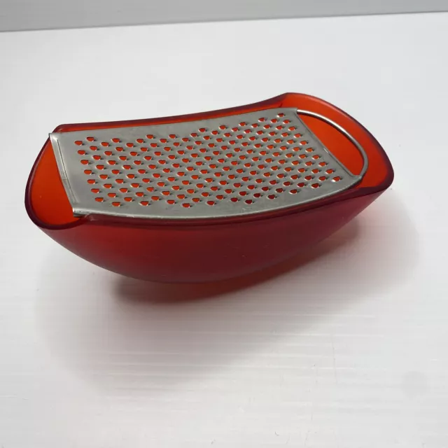 ALESSI Cheese Grater Parmenide Red Plastic Steel Italian Designer Parmesan