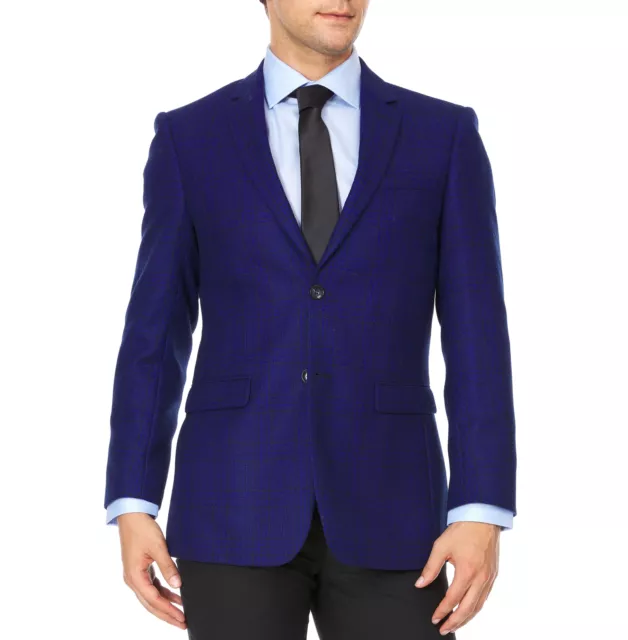 Adam Baker Men's Single Breasted 100% Wool Ultra Slim Fit Blazer/Sport Coat