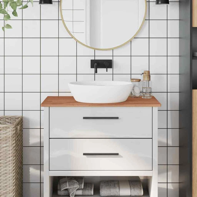 Waschtischplatte Arbeitsplatte Waschtischkonsole Platte Massivholz Buche vidaXL