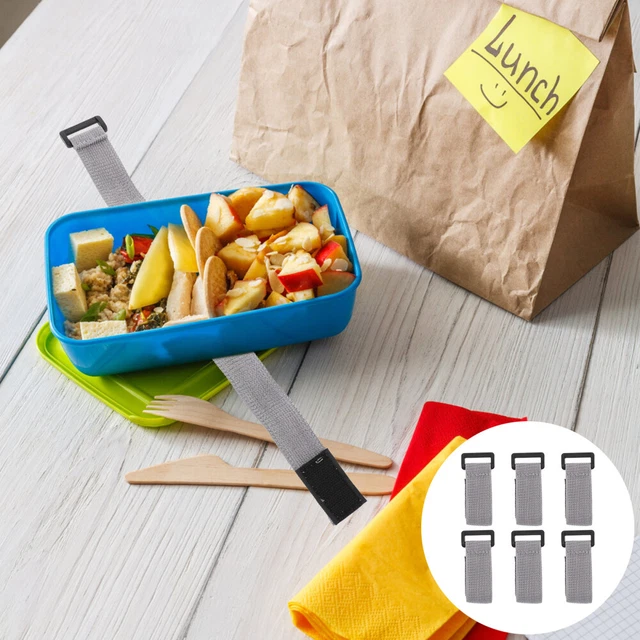 6 pz cintura di fissaggio lunchbox plastica bento box cintura per imballaggio grigio