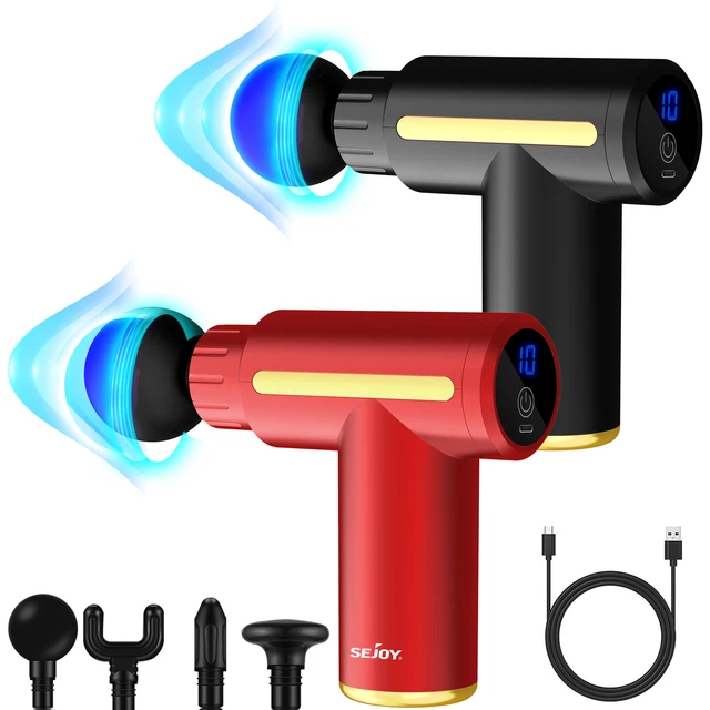 SEJOY 10 Speeds Massage Gun Deep Tissue Ease Sore Muscle for Percussion Massager